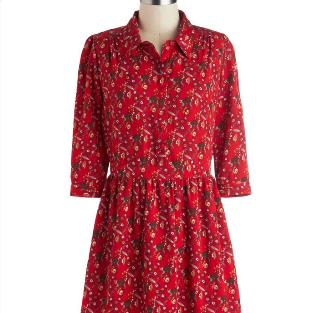 Yumi ModCloth Ooh La Lemur dress UK8 US 0/2 small